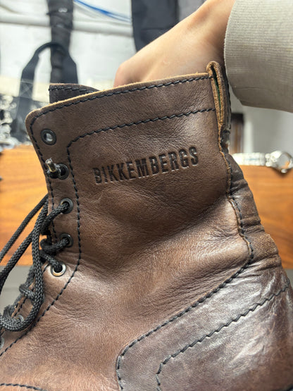 Dirk Bikkembergs Brown Calf Leather Combat Boots