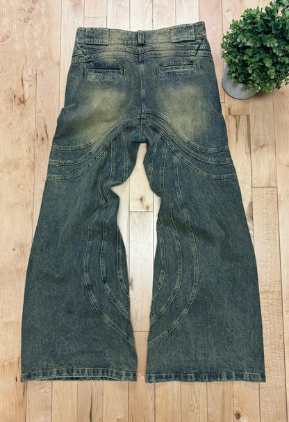 No Faith Studios ‘Wave’ Wide Leg Denim