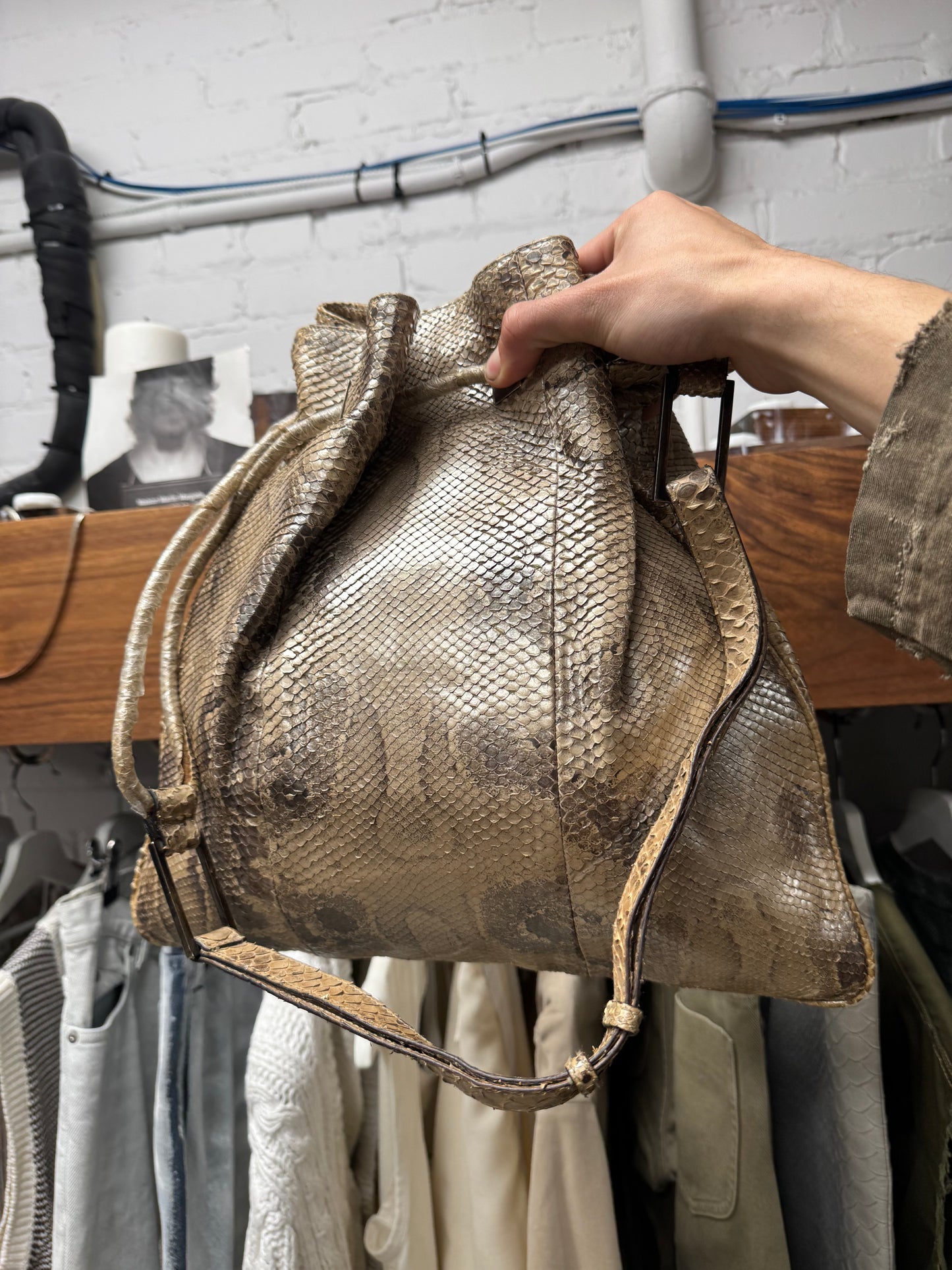 Vintage Gucci Genuine Python Leather ‘Hobo’ Bag