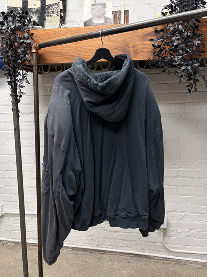 Greg Ross Padded Shoulder MA-1 Pocket Towel Cotton Hoodie