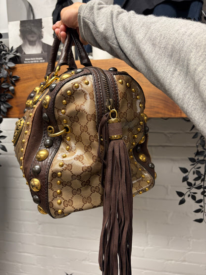 Vintage Gucci by Frida Giannini Waxed Canvas Monogram ‘Babouska’ Bag