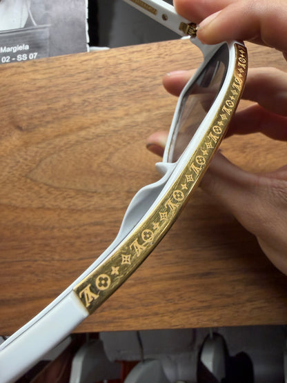 2008 Louis Vuitton ‘Evidence’ Gold/White Aviator Sunglasses