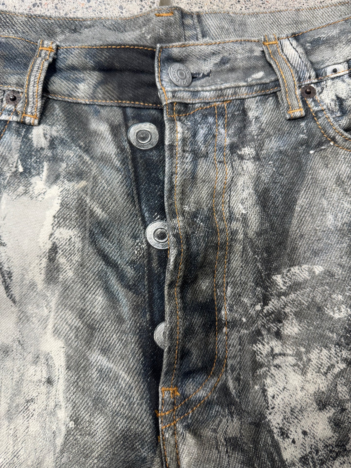 Acne Studios ‘Trompe L’œil’ Cold Grey Wide Leg Painter Denim