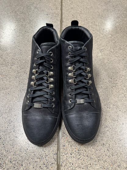 Balenciaga ‘Arena’ Black Leather ‘Hiking Lace’ High Top Sneakers