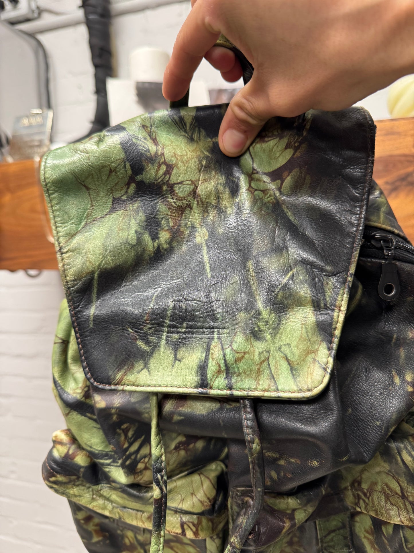Vintage 90s Jean Paul Gaultier Leather Camoflage Backpack