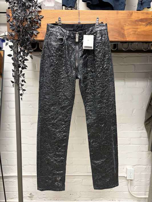 AW2020 Givenchy Wax Coated Black ‘Crackled’ Denim