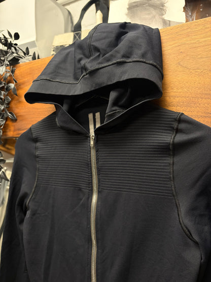 SS2021 Rick Owens ‘Phlegethon’ Ribbed Black Scuba Zip-Up Hoodie