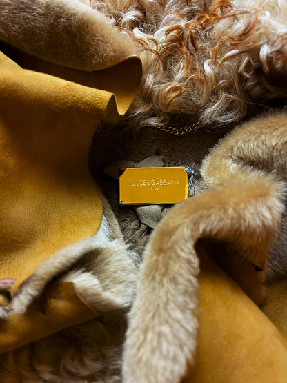 Early 2000’s Dolce & Gabbana ‘Sheepskin Fur’ Raw Hide Leather Jacket