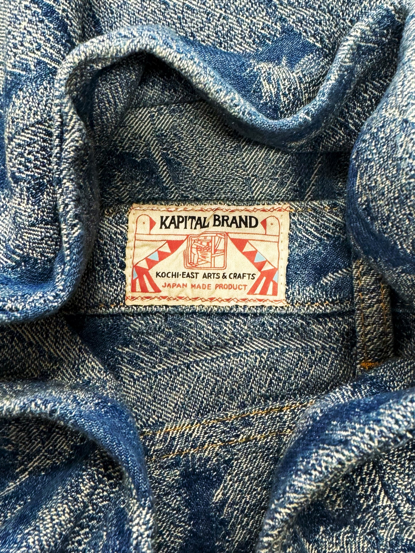 Spring Summer 2024 Kapital 14 Ounce ‘Feather’ Jacquard Weave Flared Denim.