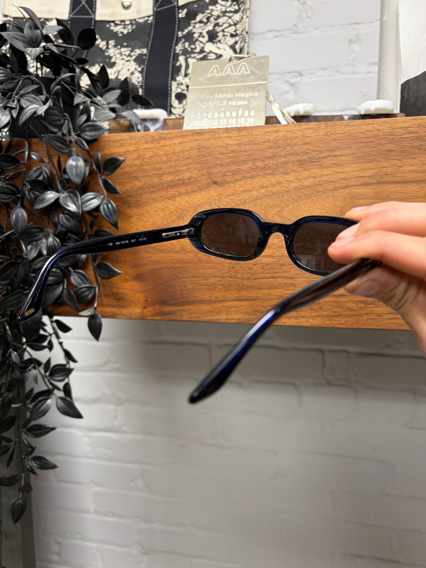 90s Gucci ‘Moda’ Deep Blue Oval Sunglasses