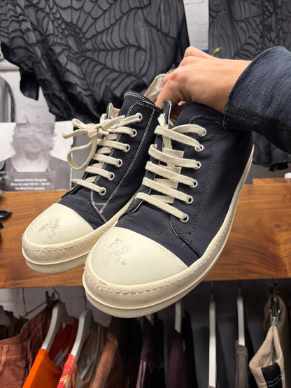 AW2020 Rick Owens ‘Performa’ Black Nylon ‘Ramones’ Low Top Sneakers