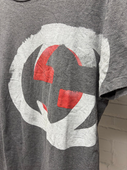 Gucci GG Interlock Logo Grey Graphic T-Shirt