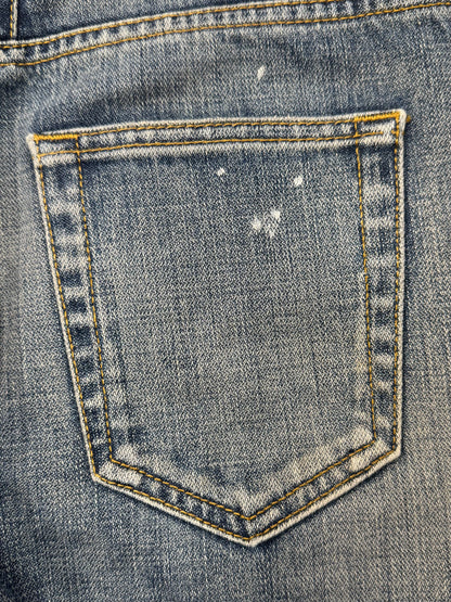 2018 Saint Laurent Washed Blue Skinny Jeans