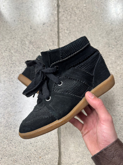 Isabel Marant ‘Bobby’ Black/Gum Sole Wedge Sneakers
