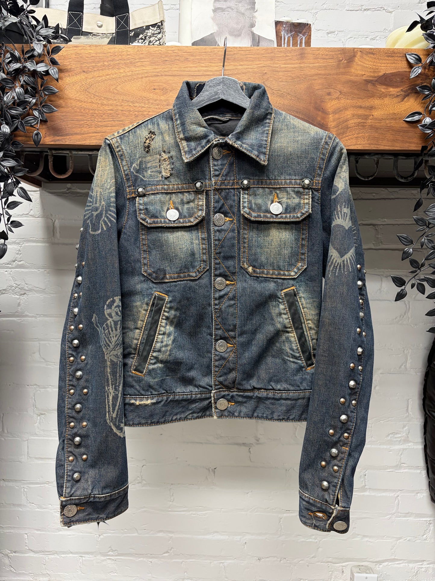 AW2005 Dsquared2 ‘Jesus Lord’ Studded Denim Trucker Jacket