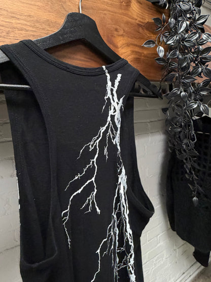 Haider Ackermann ‘Lightning Bolt’ Black Silk Tank Top