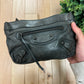 Balenciaga ‘Hip’ Leather Motocross Grey Clutch Bag