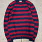 AW2015 Saint Laurent by Hedi Slimane Red/Navy Striped Knit Sweater