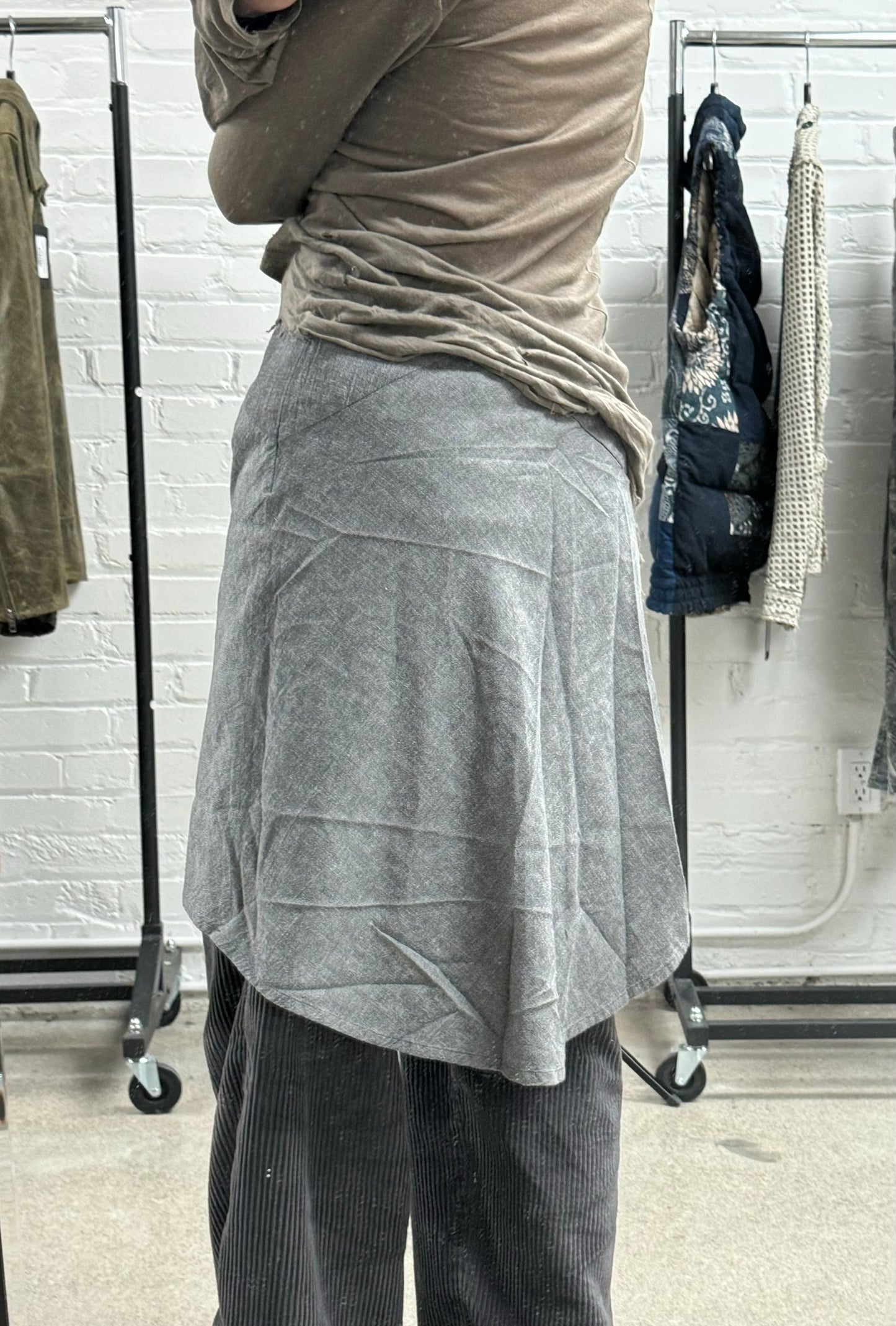 Veronique Branquinho Asymmetric Grey Wool Skirt