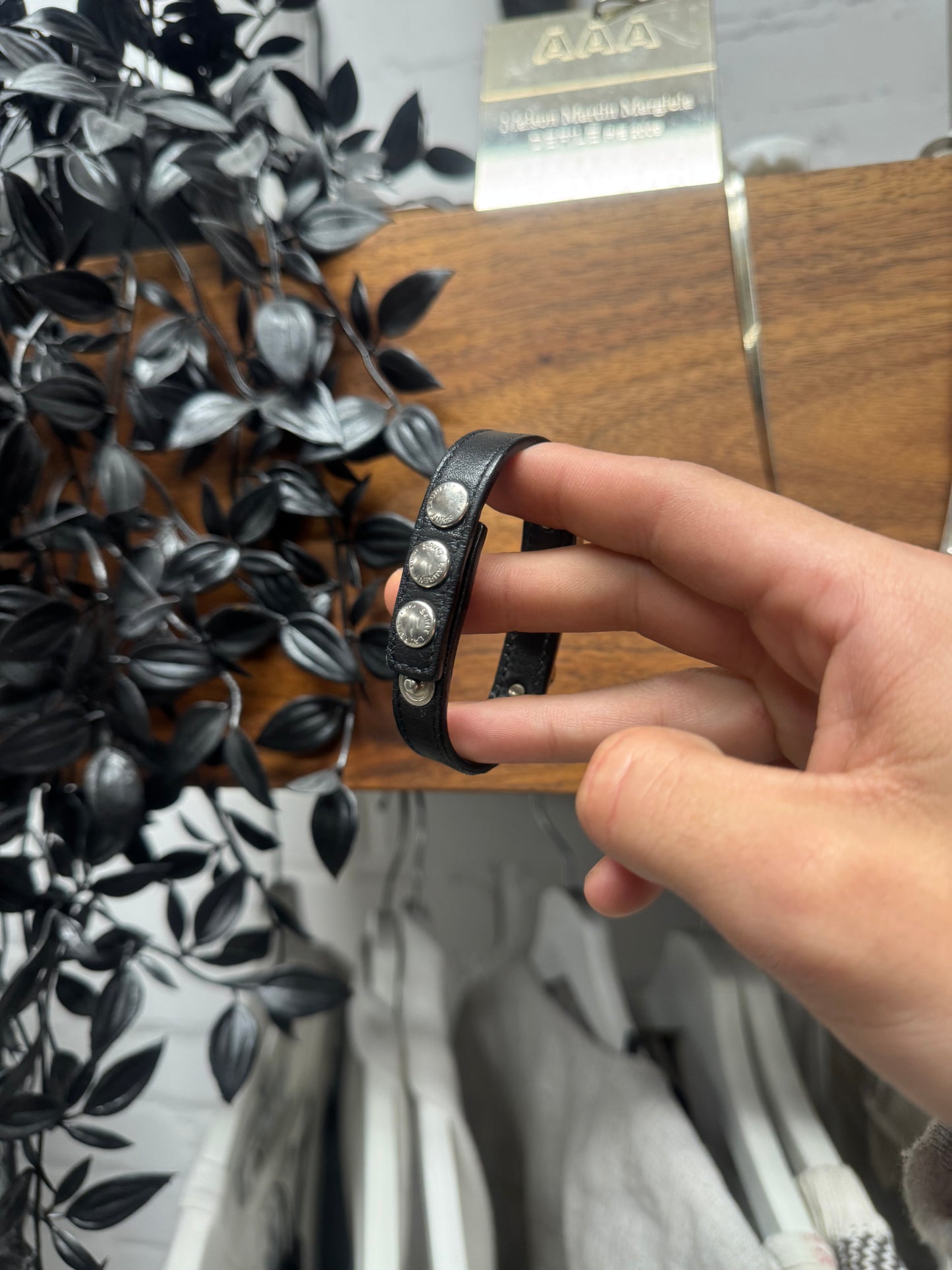 Saint Laurent Studded Leather Snap Bracelet