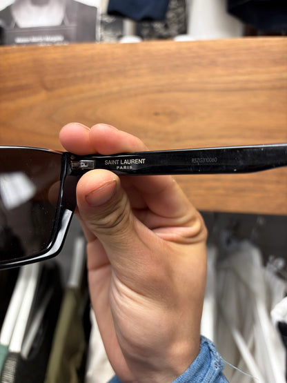 Saint Laurent ‘Half Rim’ Black Cat Eye Sunglasses