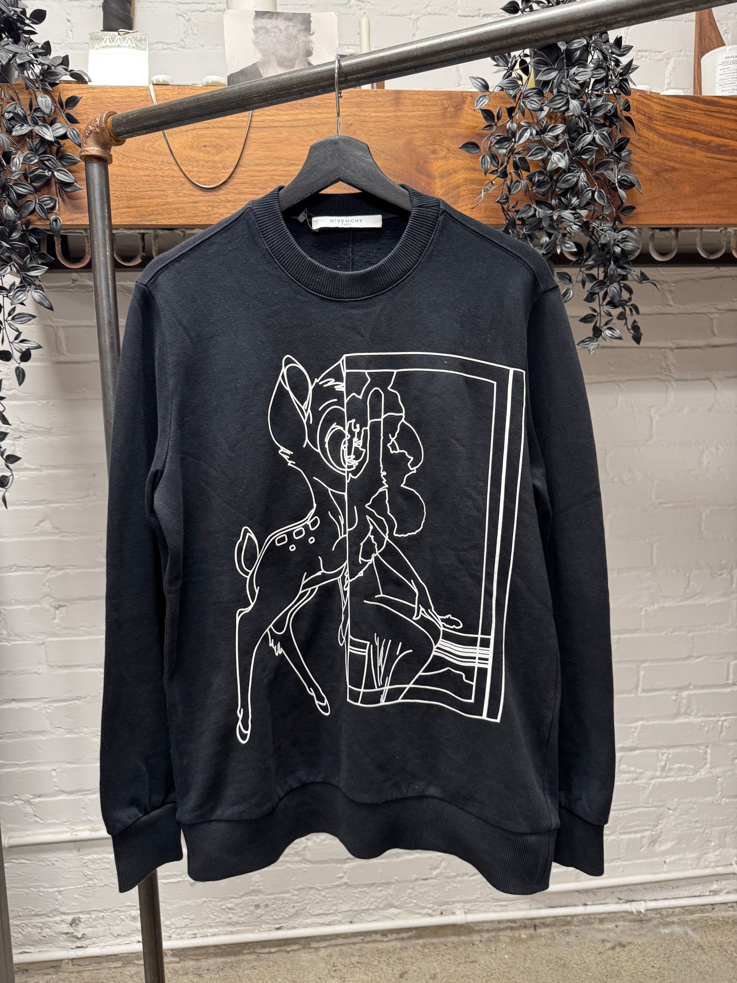 2017 Givenchy by Ricardo Tisci ‘Bambi’ Black Graphic Sweatshirt