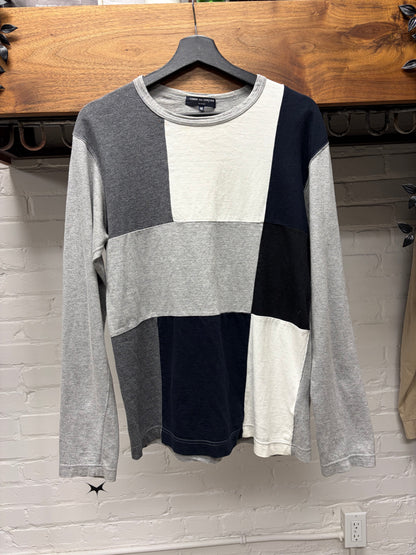 2008 Comme Des Garçons Homme ‘Patchwork’ Panelled Cotton Geometric Long Sleeve Shirt