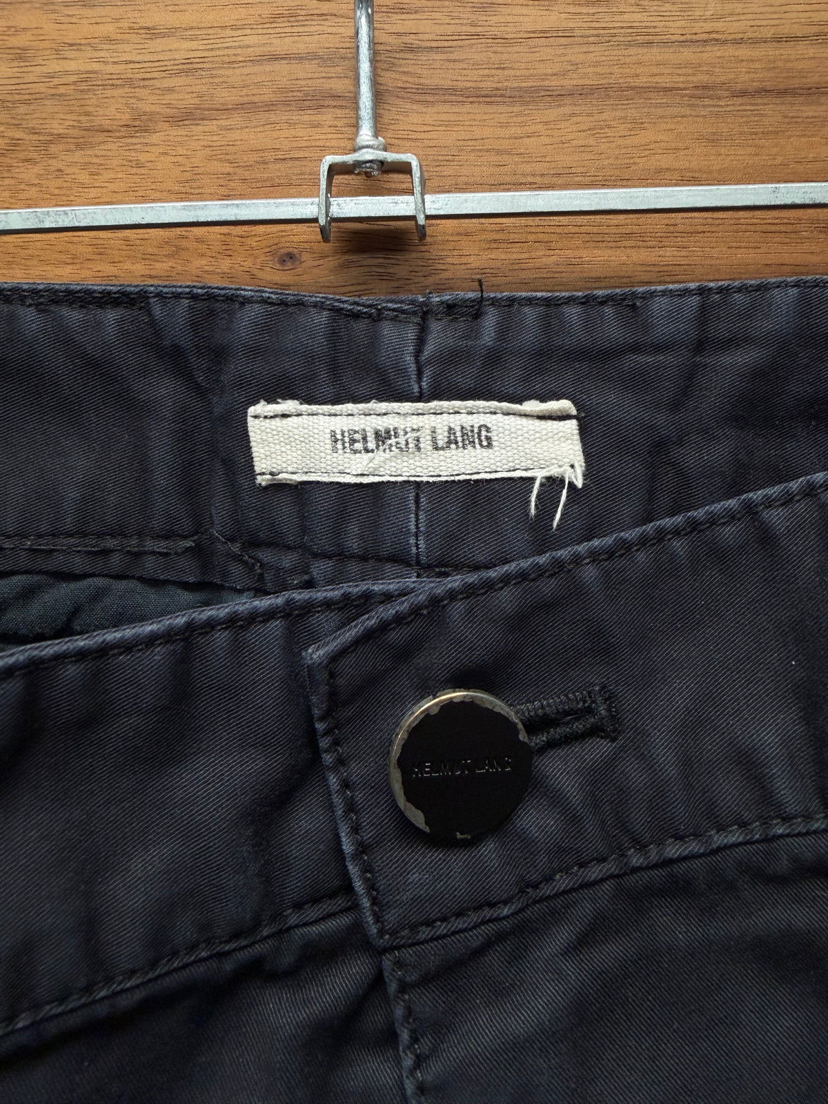 Helmut Lang Black Cotton Zip-Pocket Cargo Pants