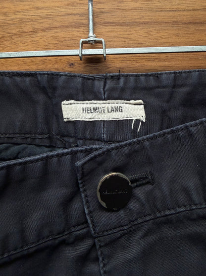 Helmut Lang Black Cotton Zip-Pocket Cargo Pants
