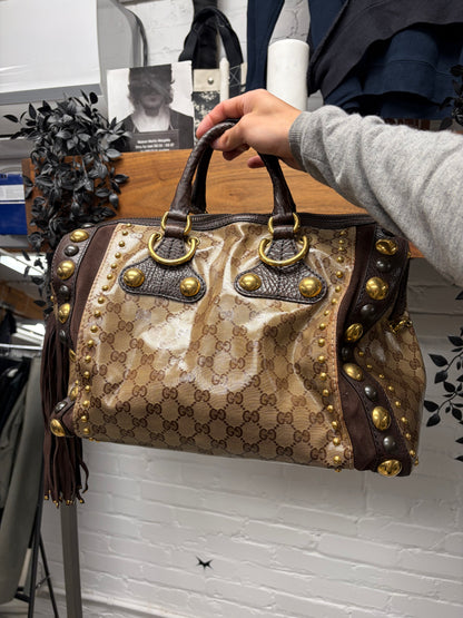 Vintage Gucci by Frida Giannini Waxed Canvas Monogram ‘Babouska’ Bag