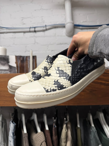 Rick Owens Python Leather Vans Slip On Sneakers