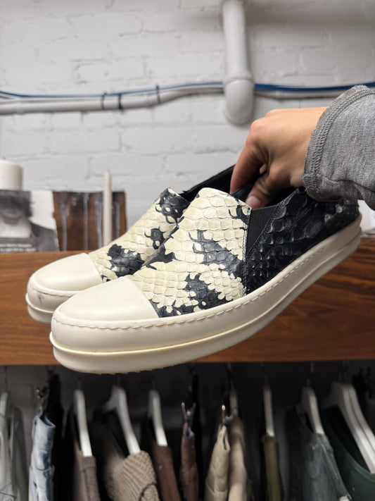 Rick Owens Python Leather Vans Slip On Sneakers