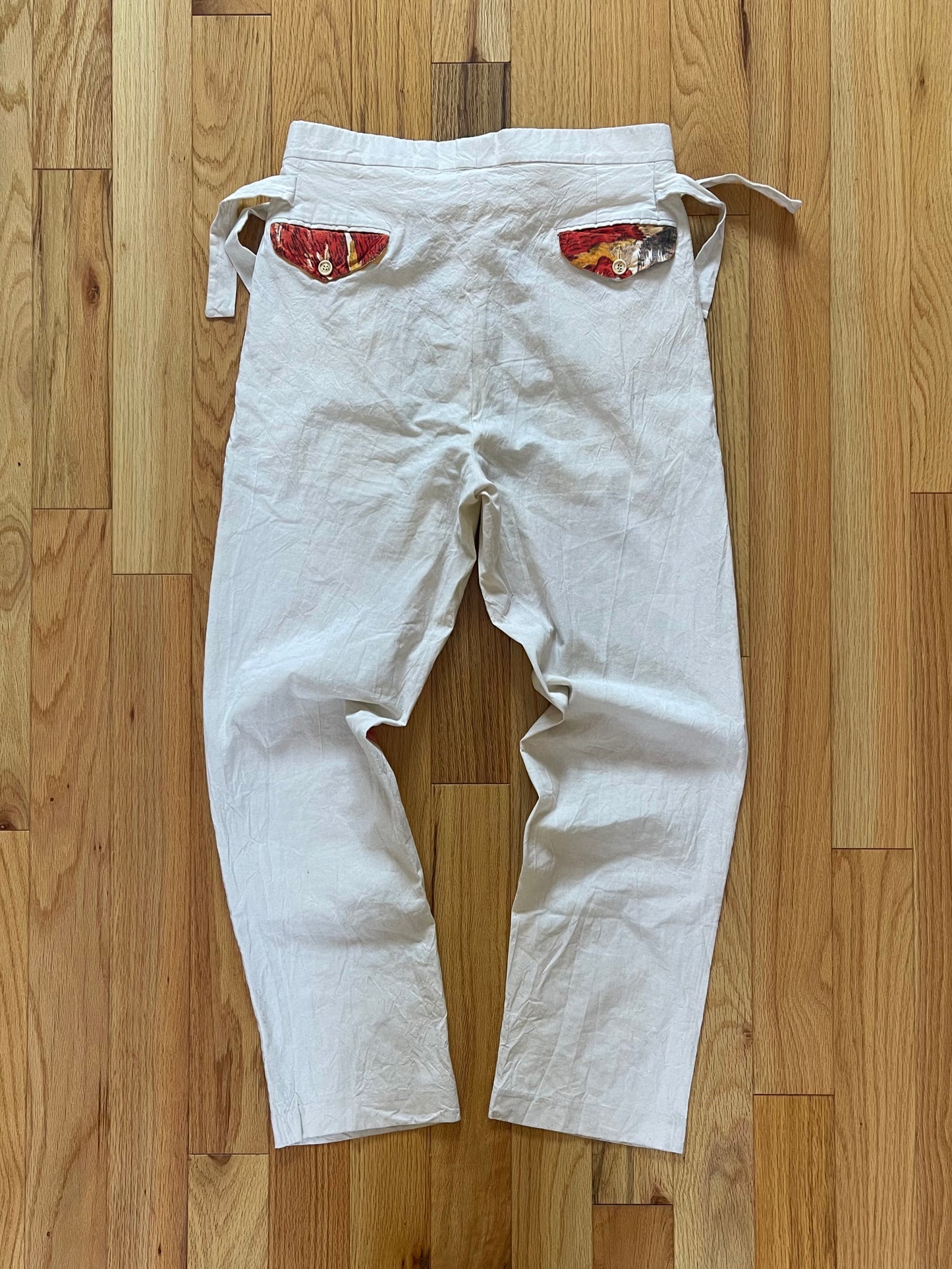 1/1 Bode Rice Bag Repurposed Cotton Hand Painted Trousers