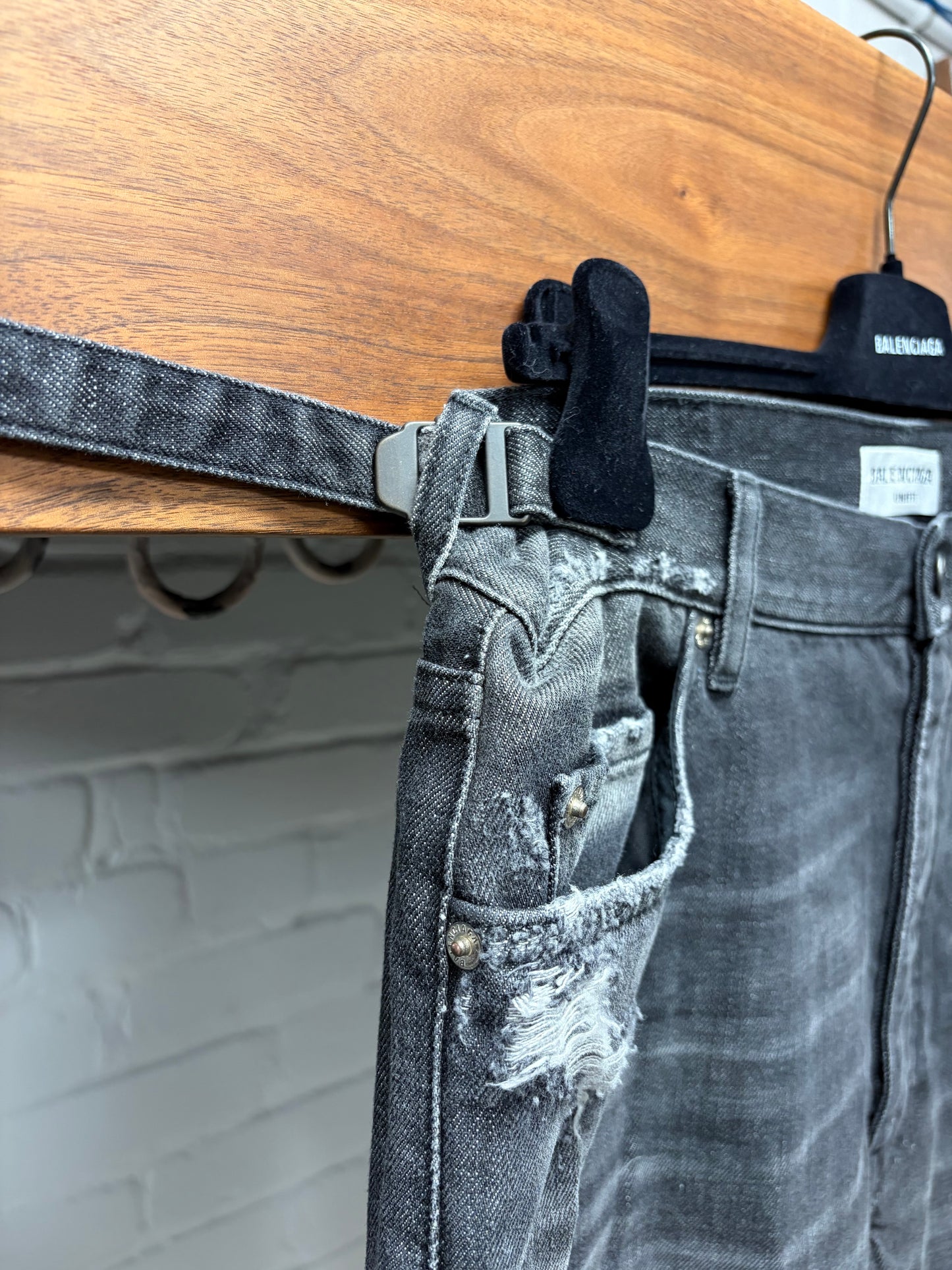 SS2022 Balenciaga ‘Destroy’ Skater Relaxed Fit Washed Grey Denim