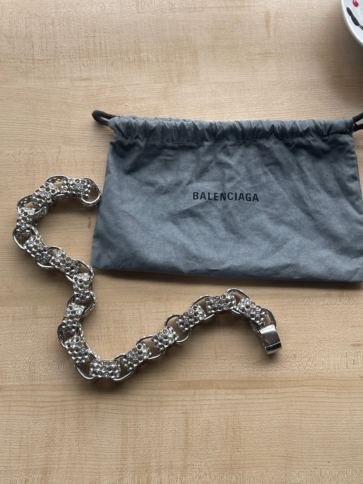 2021 Balenciaga Afterworld Silver/Crystal Choker Necklace