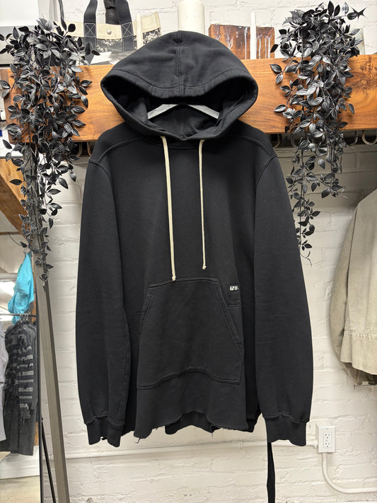 Rick Owens DRKSHDW ‘Poncho’ Raw Hem Black Pullover Hoodie