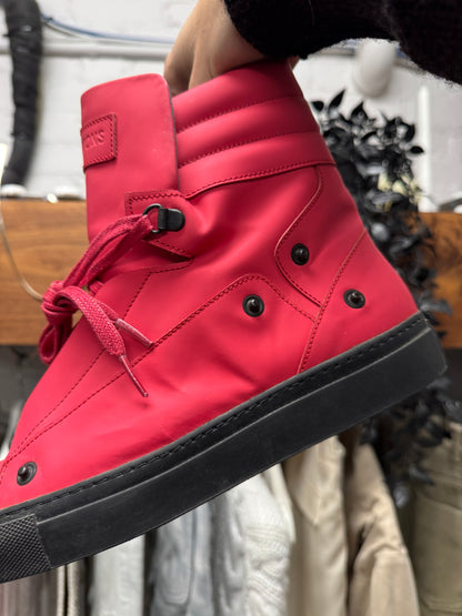 SS2012 Raf Simons Red Leather High Top Sneakers