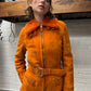 AW1995 Gucci by Tom Ford Orange Shearling Lined Suede Belted Jacket
