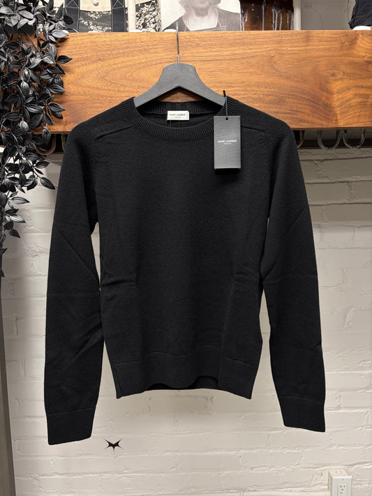 2021 Saint Laurent ‘Staff Uniform’ Black Wool Knit Sweater