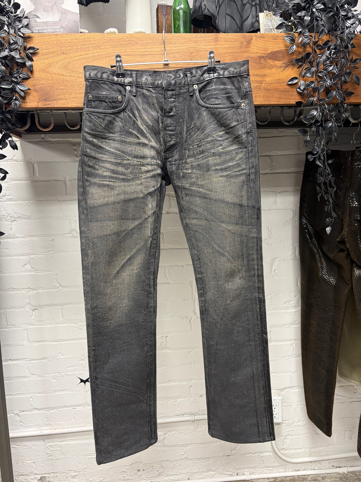 AW2008 Dior Homme ‘Luster’ Wax Coated Black Skinny Jeans