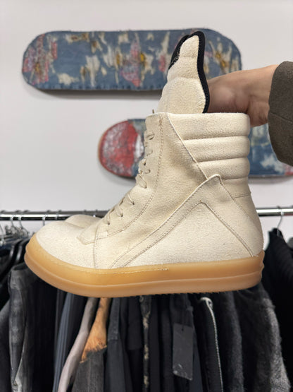 SS2018 Rick Owens ‘Dirt’ Natural/Dinge Reverse Suede Geobaskets