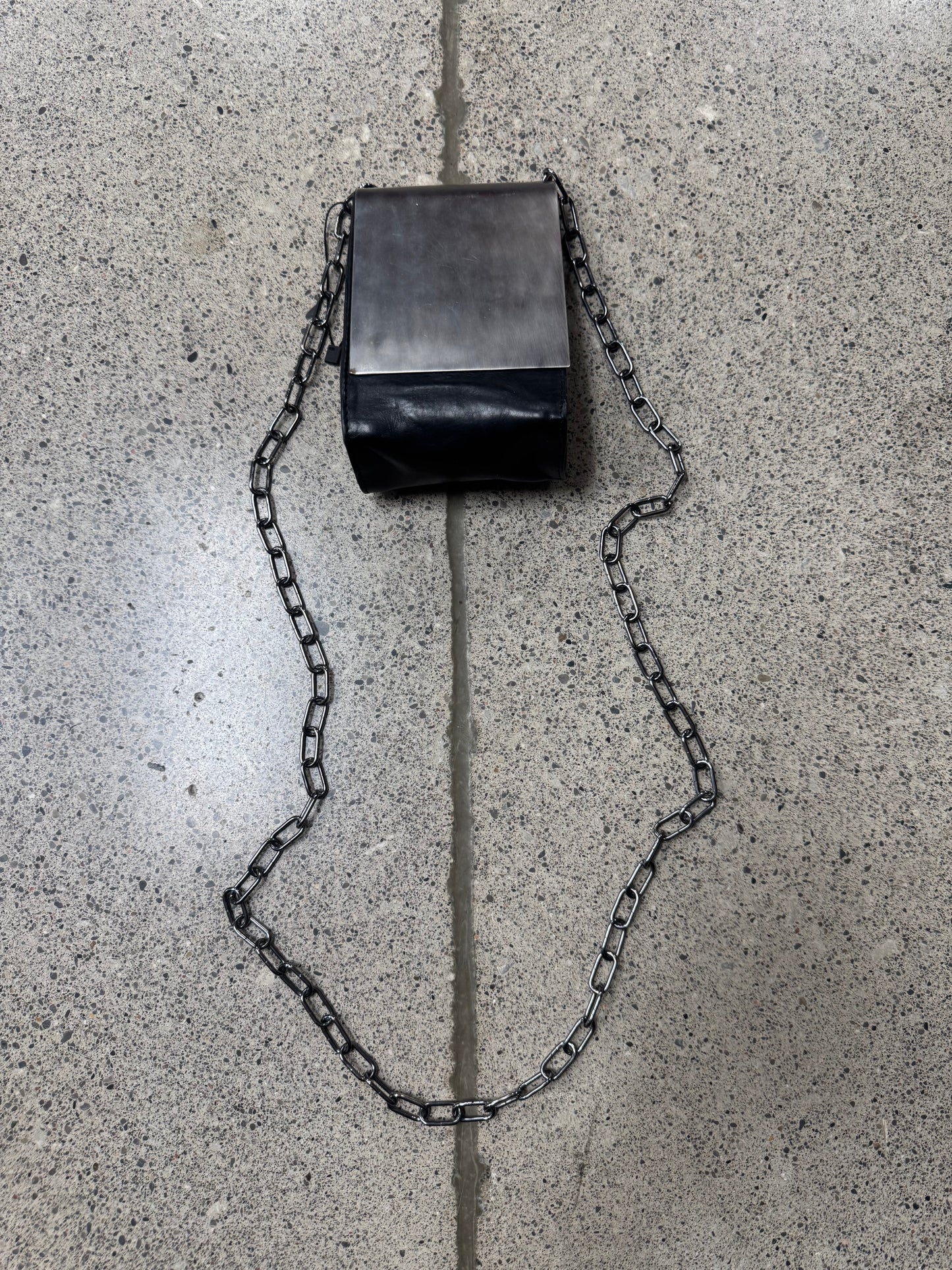 2000s Dirk Bikkembergs ‘Chain’ Top Closure Metal Bag
