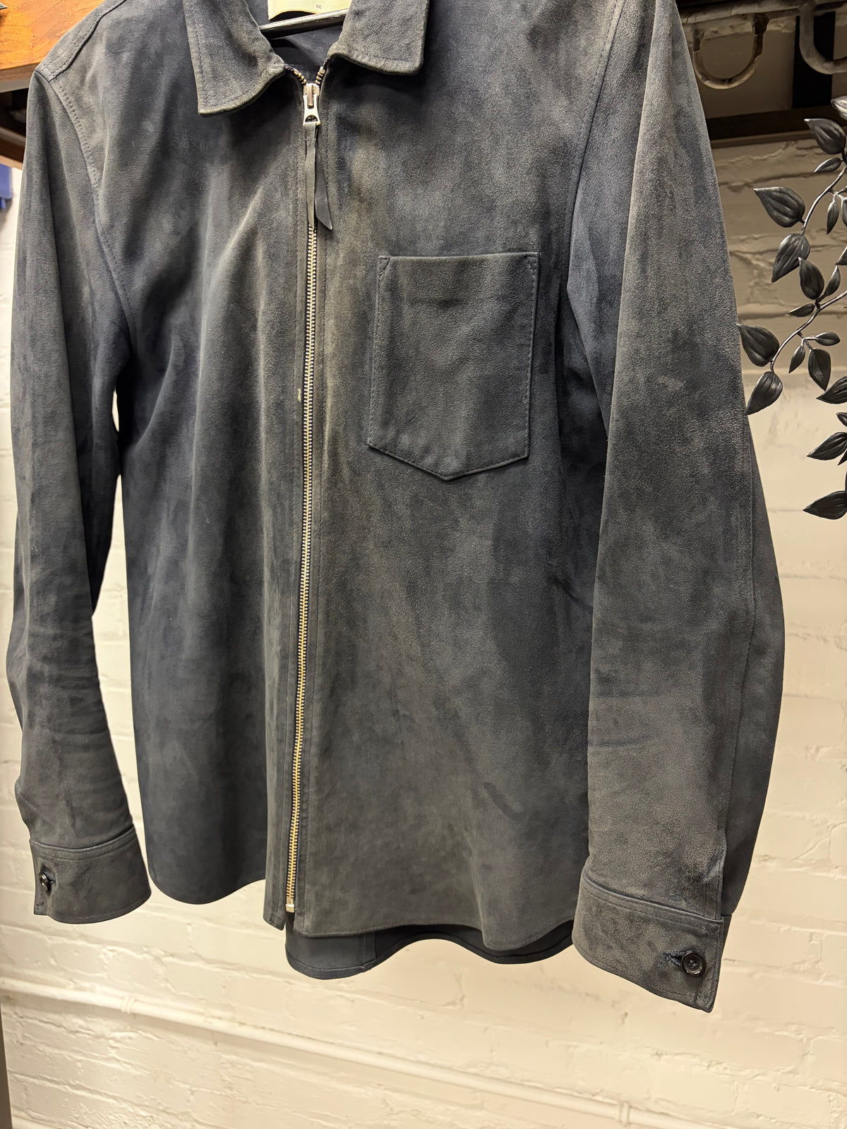 AW2015 Our Legacy ‘Marine Suede’ Faded Black Zip-Up Work Jacket