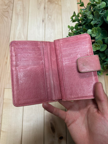 Balenciaga Pink ‘Tour’ City Calfskin Leather Wallet