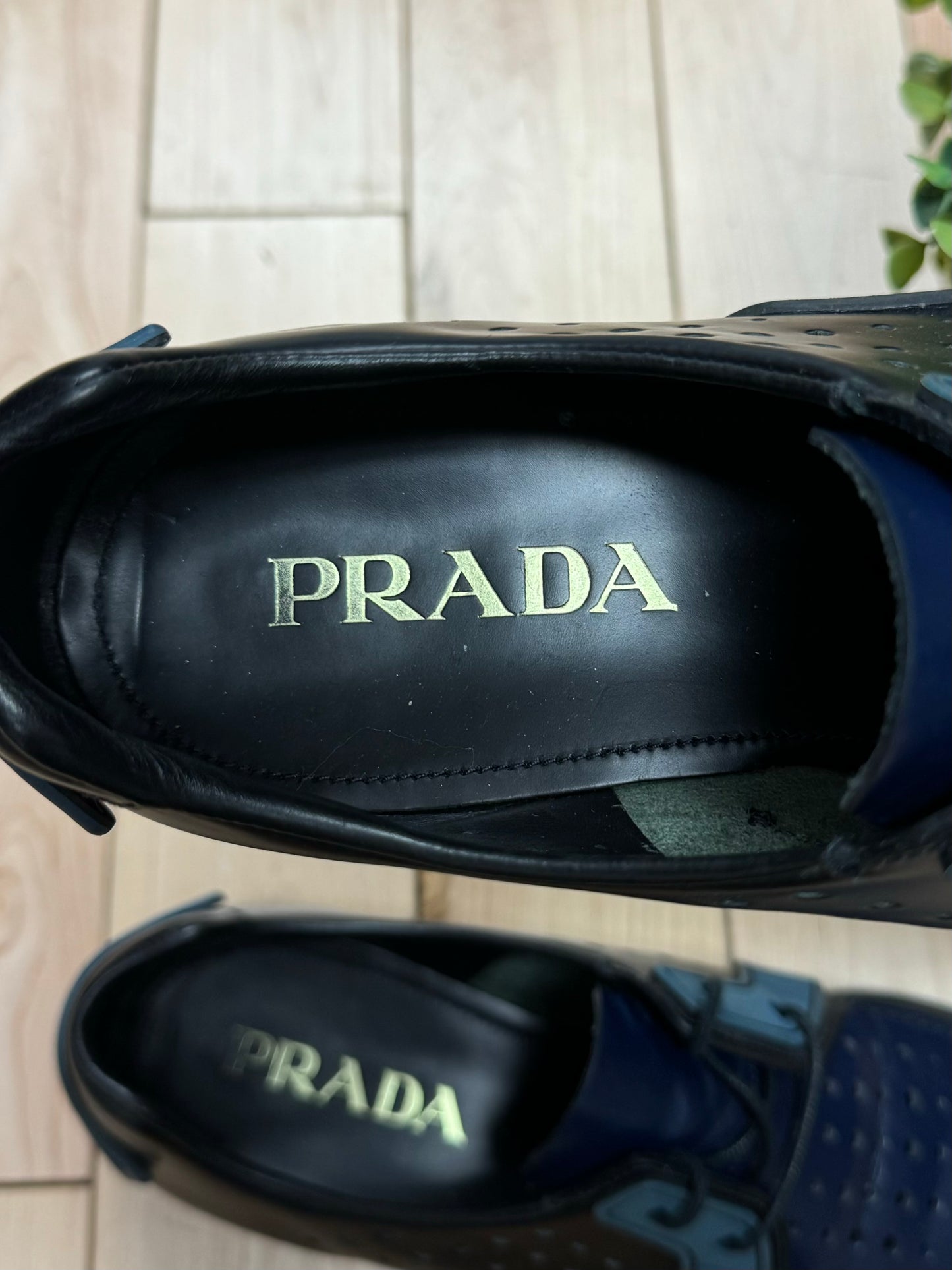 Prada ‘Spazzolato’ Perforated Leather Dress Shoes