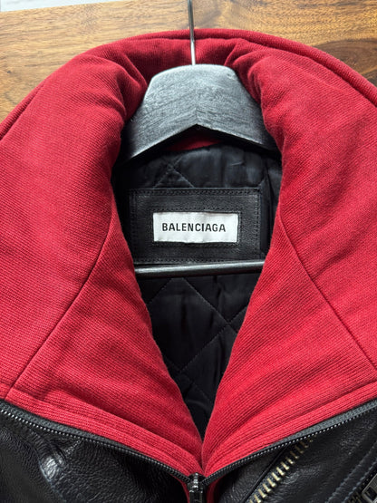 AW2018 Balenciaga ‘Triple Layer’ Denim/Sweatshirt/Leather Fringe Jacket