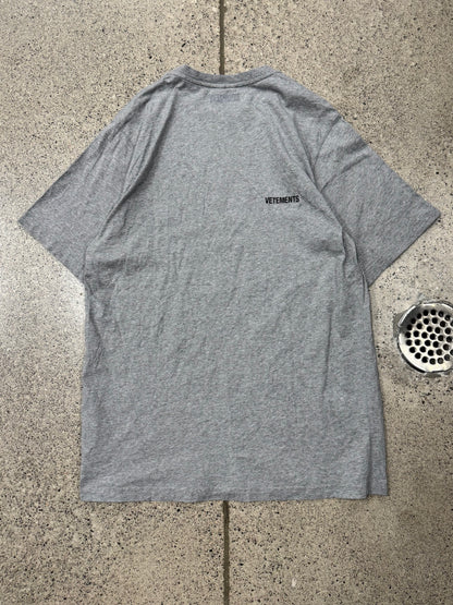 AW2021 Vetements Heather Grey Logo T-Shirt