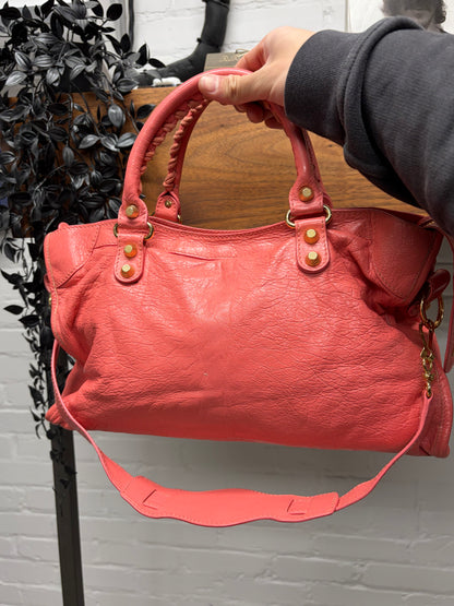 Balenciaga ‘Coral Pink’/Gold Hardware ‘City’ Bag
