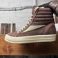 AW2024 Rick Owens ‘Porterville’ Dust Brown Suede ‘Vans’ High Top Sneakers