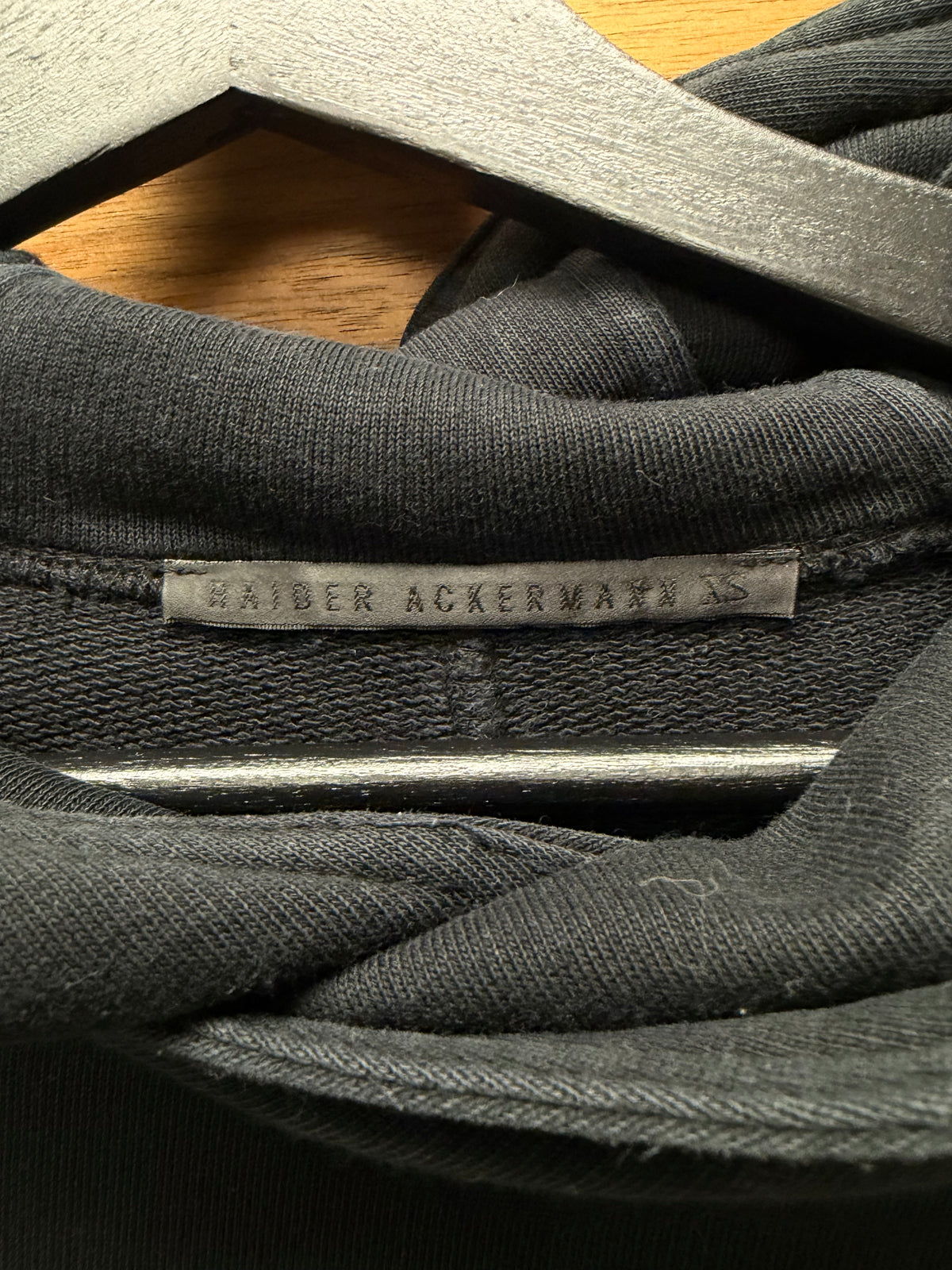 Haider Ackermann ‘Perth’ Heavyweight Black Cotton Pullover Hoodie